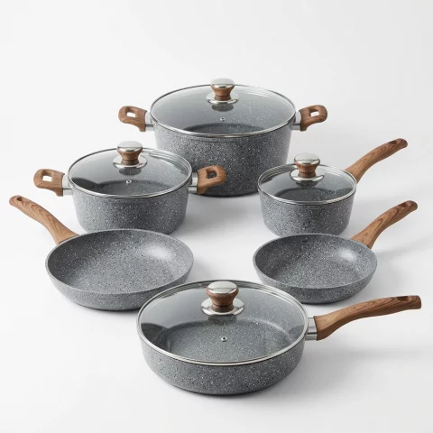 Set de cuisine en granite MOMCOC NRC1293 - 10 pièces (visuel non contractuel)